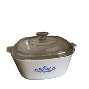Corning Ware Blue Cornflower Casserole Dish + Lid 2 1/2‎ Quart Vintage P-2-1/2-B